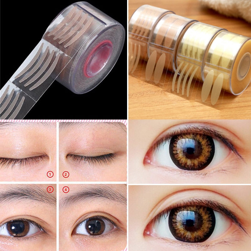 Beyprern 600PCS Invisible Eyelid Sticker Lace Eye Lift Strips Double Eyelid Tape Adhesive Stickers Eye Tape Tools L/S Style