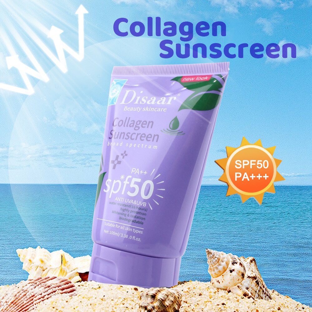 Disaar SPF50+ Collagen Sunscreen Facial Body Sunscreen Whitening Sun Cream Sunblock  Anti-Aging Oil-Control Moisturizing