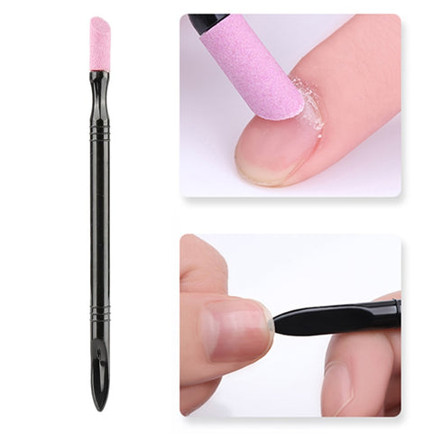 Beyprern 1/3Pc Quartz Stone Scrub Pen Cuticle Remover Pusher Trimmer Dead Skin Remover Black Professional Beauty Nail Art Care Tool TXTB1