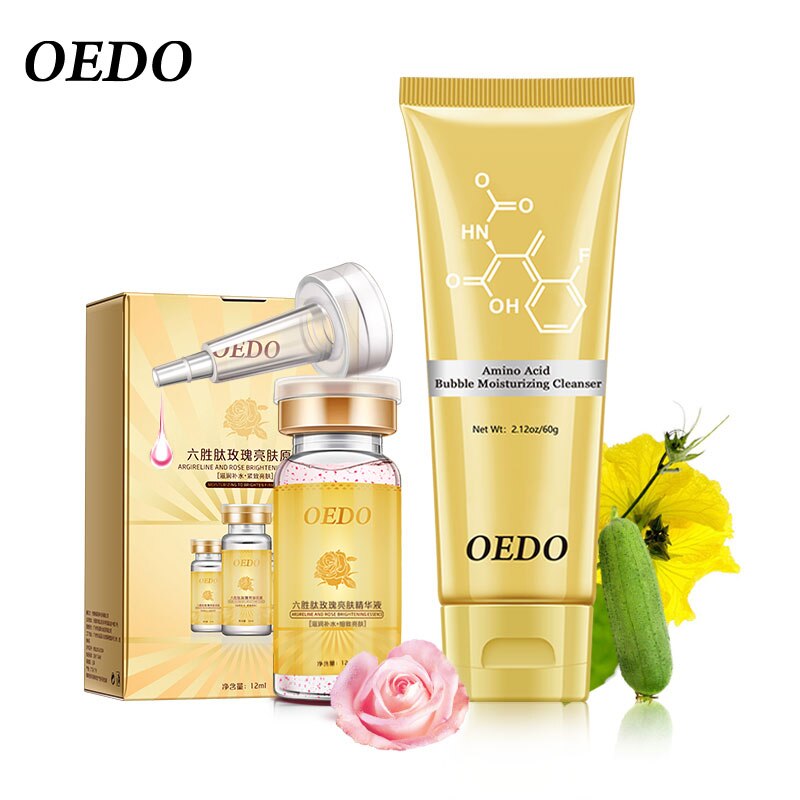 Amino Acid Cleanser+Six Peptide Rose Essence Skin Care Deep Clean The Skin Whitening Firming Moisturizing Anti Aging Face Care