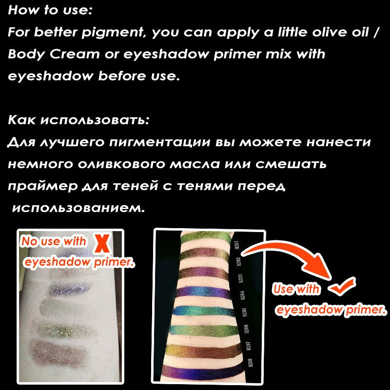 Beyprern Chameleon eyeshadow Metallic Shiny Eyeshadow Palette Powder Pigment Professional Eyes Makeup Party Cosmetic