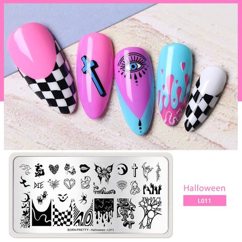 Christmas Gift BORN PRETTY Chirstmas Nail Art Templates Stamping Plates Floral Xmas Theme Image Nails Stamp Stencil Printing Tools for Manicure