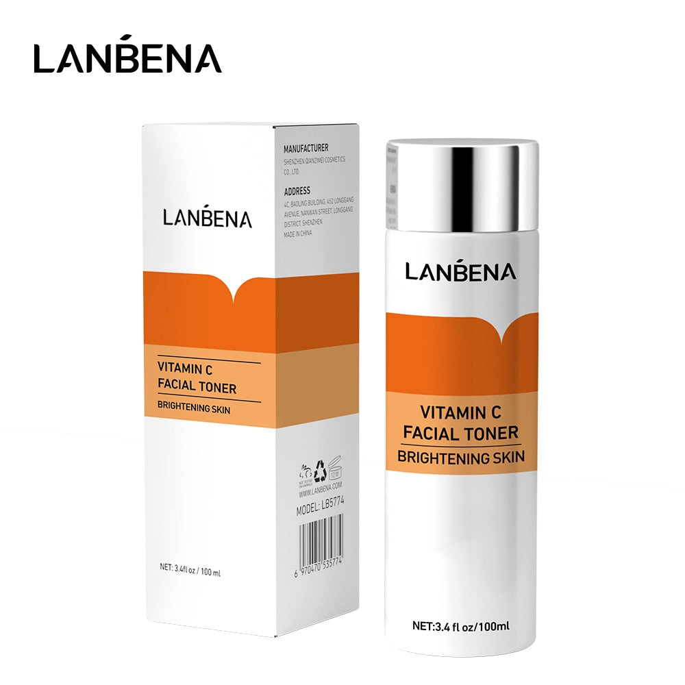 LANBENA Vitamin C Facial Toner Moisturizing Whitening Face Serum Tender Bright Fading Dark Spots Firming Skin Bioaqua VC Essence