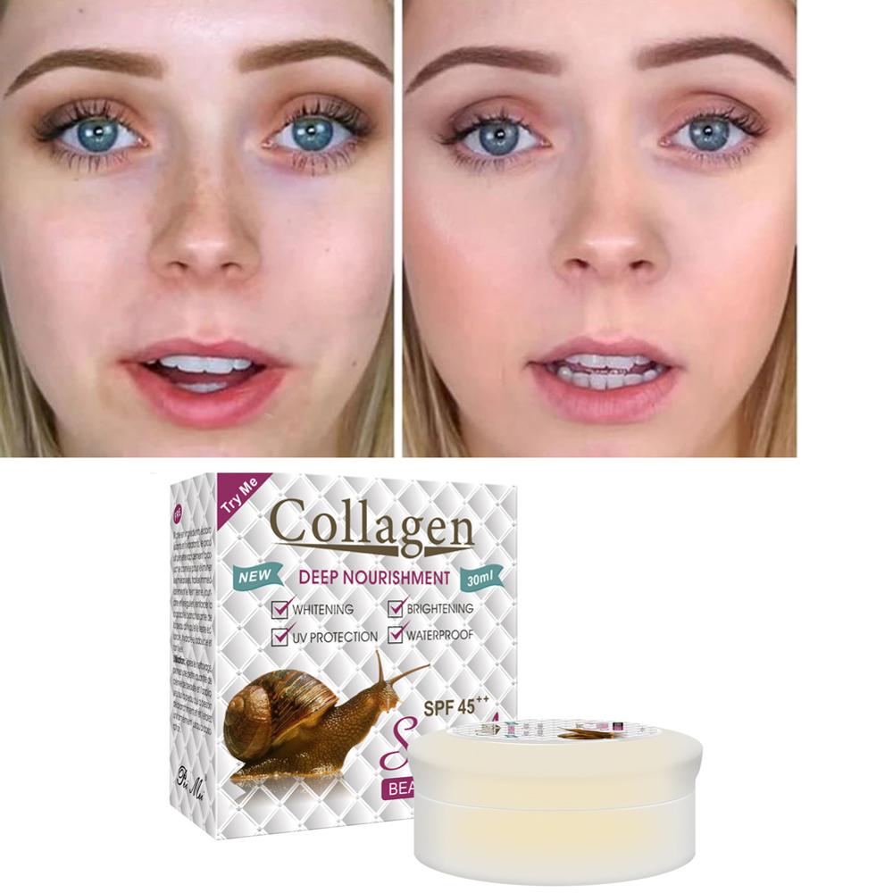 Snail Collagen Face Body Skin Care SPF45++ UV Sun Protection Cream Oil-Control Moistens Skin Dilute Melanin  Pearl Concealer