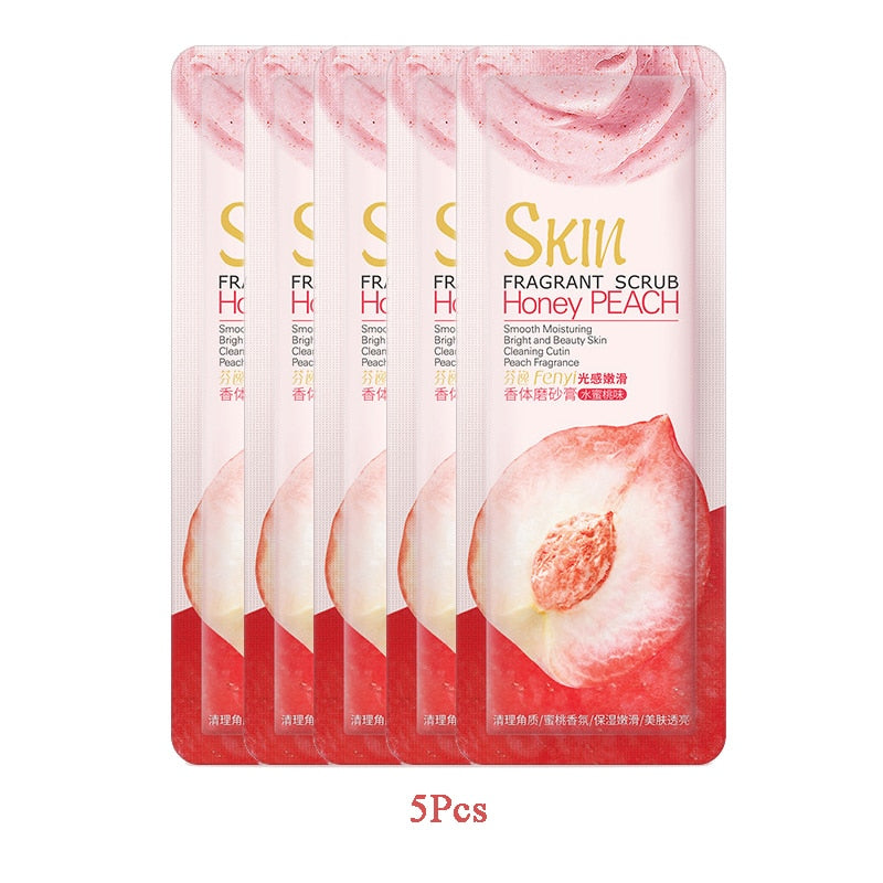 Bag Exfoliating Sweet Peach Scrub Remove Acne Skin Smoothing Oil Control Facial Moisturizing Body Face Cleansing Mud Cream