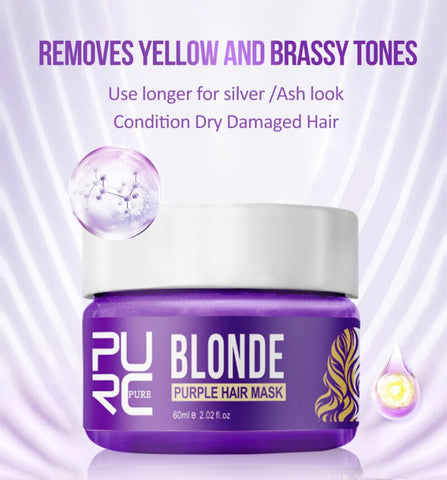 Hair Shampoo Keratin Olaplex Purple Hair Oil PURC Mask Repairs Frizzy Soft Smooth Removes Yellow And Brassy Tones Hair Care