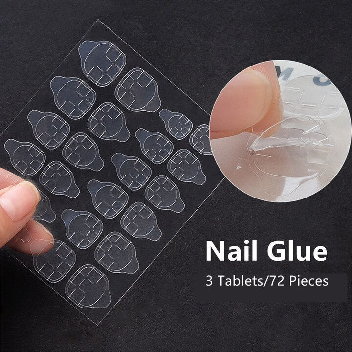 Graduation gifts Geometric Simplicity Nail Art Blue Fake Nails Long Trapezoid False Nails With Glue 24pcs/box With Wearing Tools As Gift