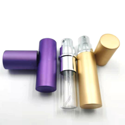 1PCS 5ml Refillable Portable Mini Perfume Glass Bottle Travel Aluminum Spray Scent Pump Atomizer Empty Metal  Atomizer Sprayer
