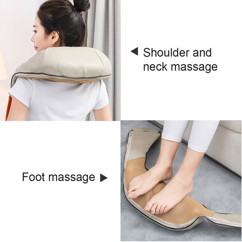U Type Electrical Car/Home Massage Shiatsu Back Shoulder Neck Massager Multifunctional Shawl Infrared Heated Kneading Massager