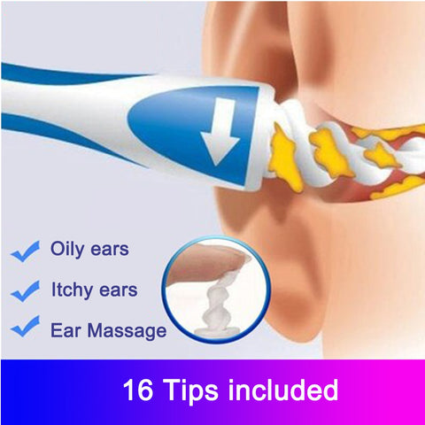 New silicone ear spoon tool set ear cleaner ears 16 care soft spiral for ears cares health tools cleaner ear wax removal tool