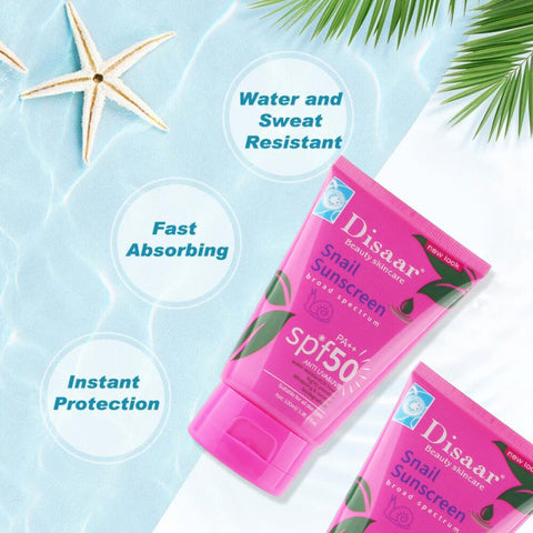 Disaar SPF 50+ Snail Sunscreen Facial Body Sunscreen Whitening Cream Sunblock  Anti-Aging Oil-Control Multi-effect Moisturize