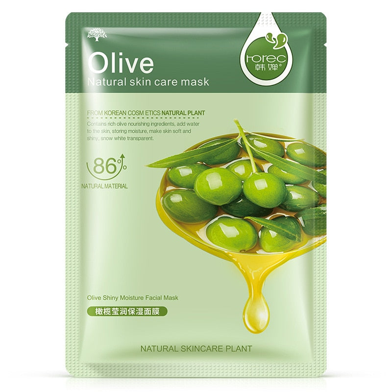 1Pc Face Mask Skin Care Natural Plant Facial Deep Moisturizing Sheet Hydrating Soothing Whitening Oil Control 6 Options