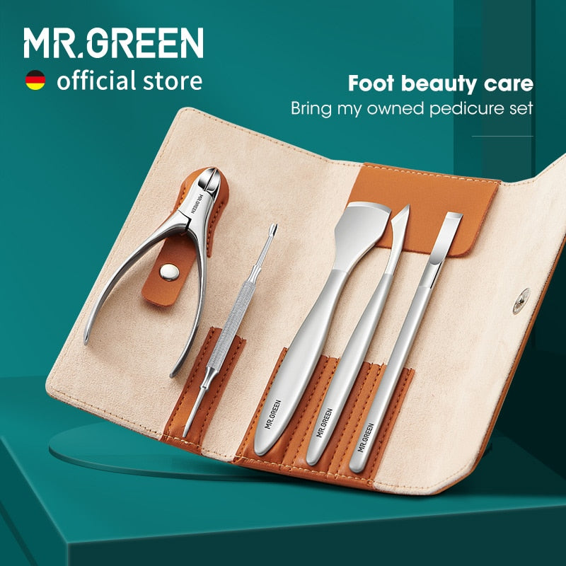 MR.GREEN Pedicure Knife Set Professional Ingrown Toenail Foot Care Tools Stainless Steel Nail Nippers Clipper Remover Kit