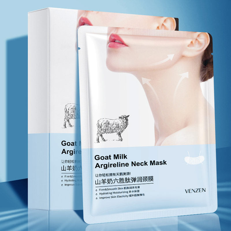 5pcs Goat Milk Argireline Neck Mask Hyaluronic Acid Moisturizing Anti-Wrinkle Anti-Aging Improve Dullness Firming Skin Care
