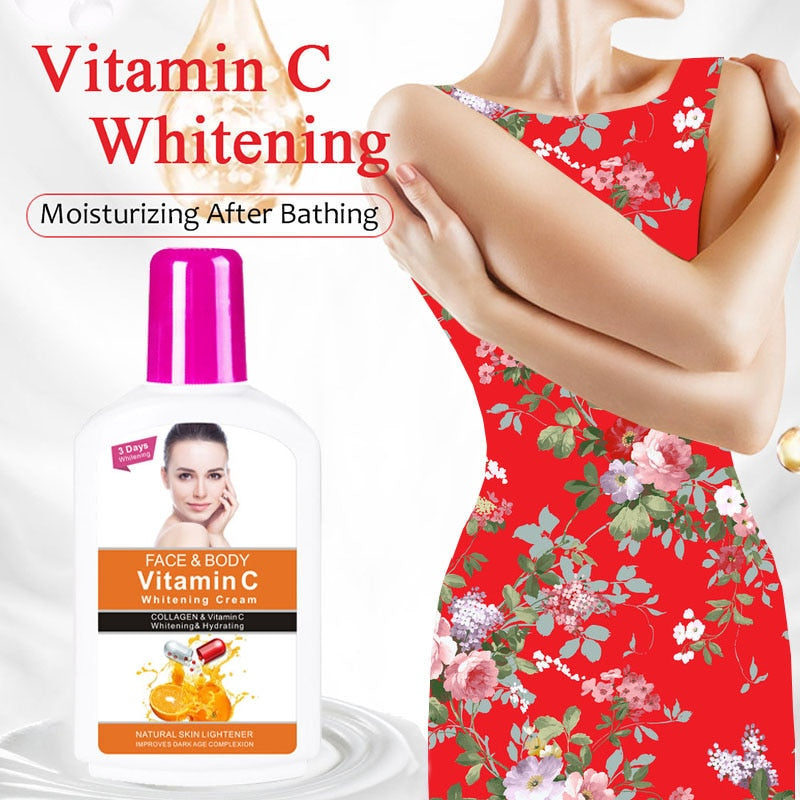 Vitamin C Carrot Bleaching Facial Body Cream Skin Whitening Moisturizing Body Lotion Skin Brightening Cream100g