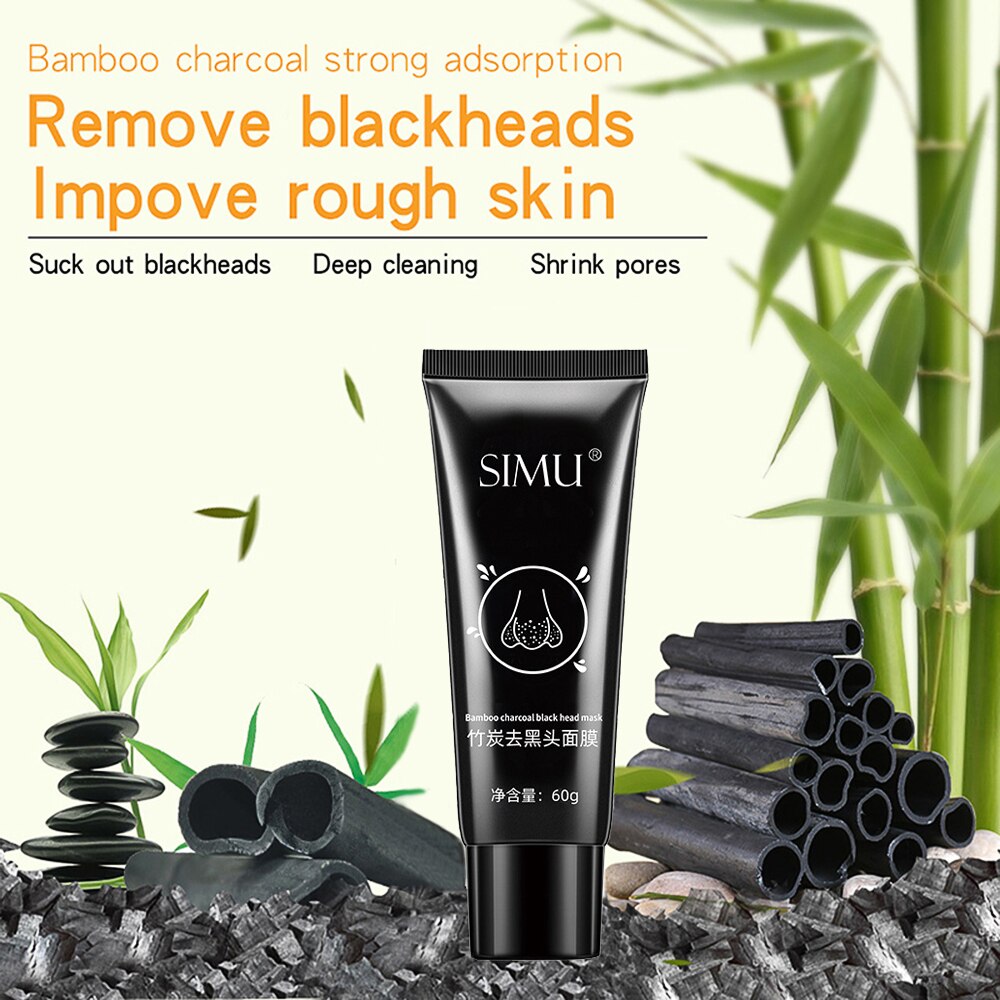 50ml Bamboo Charcoal New Suction Face Deep Cleansing Black Mud Mask Blackhead Remover Peel-Off Mask Easy to Pull Out Blackheads