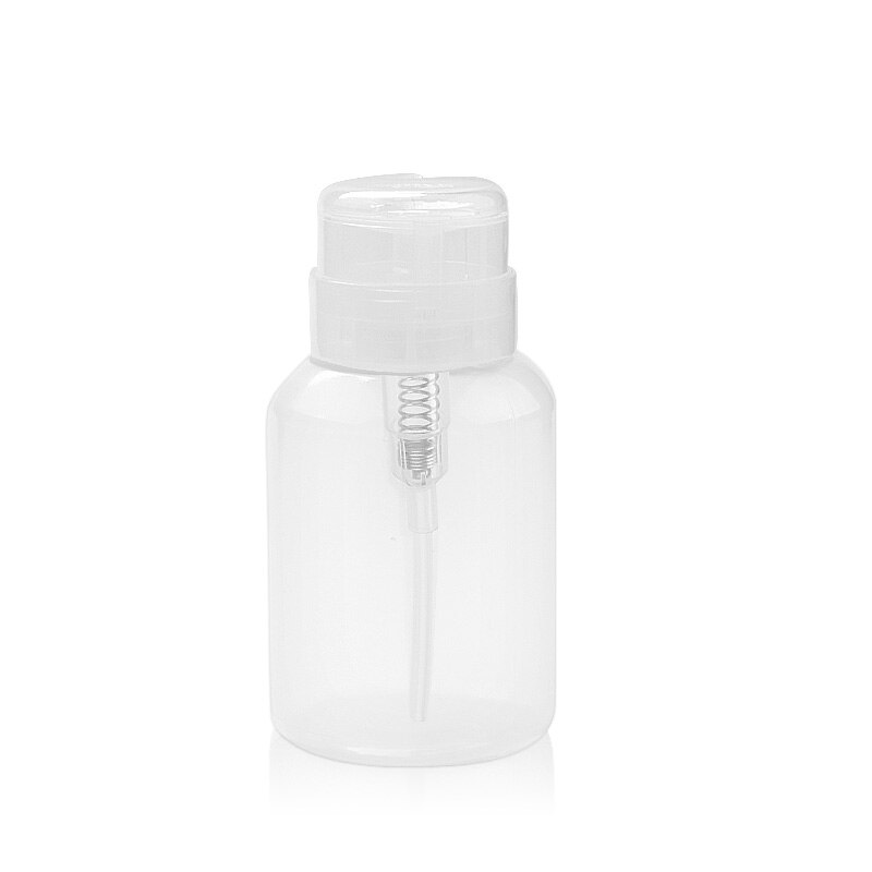 1Pcs 200ml 2 Color Nail Polish Remover Alcohol Liquid Press Pumping Bottle Nail Art UV Gel Cleaner Empty Plastic Container Tool
