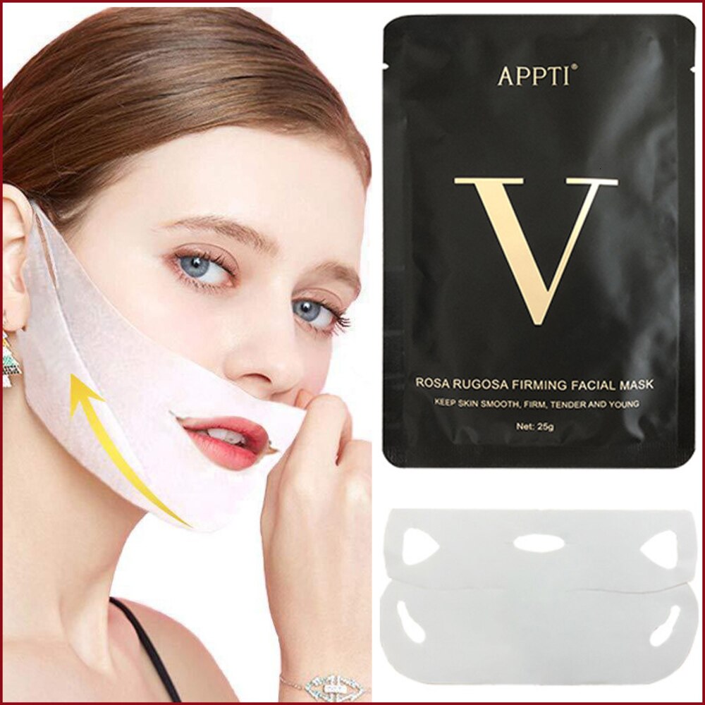 4D Double V Face Hanging Ear Face Paste Hydrogel Mask Lifting Firming Thin Masseter Double Chin Mask V Shape Face Care Slim Mask
