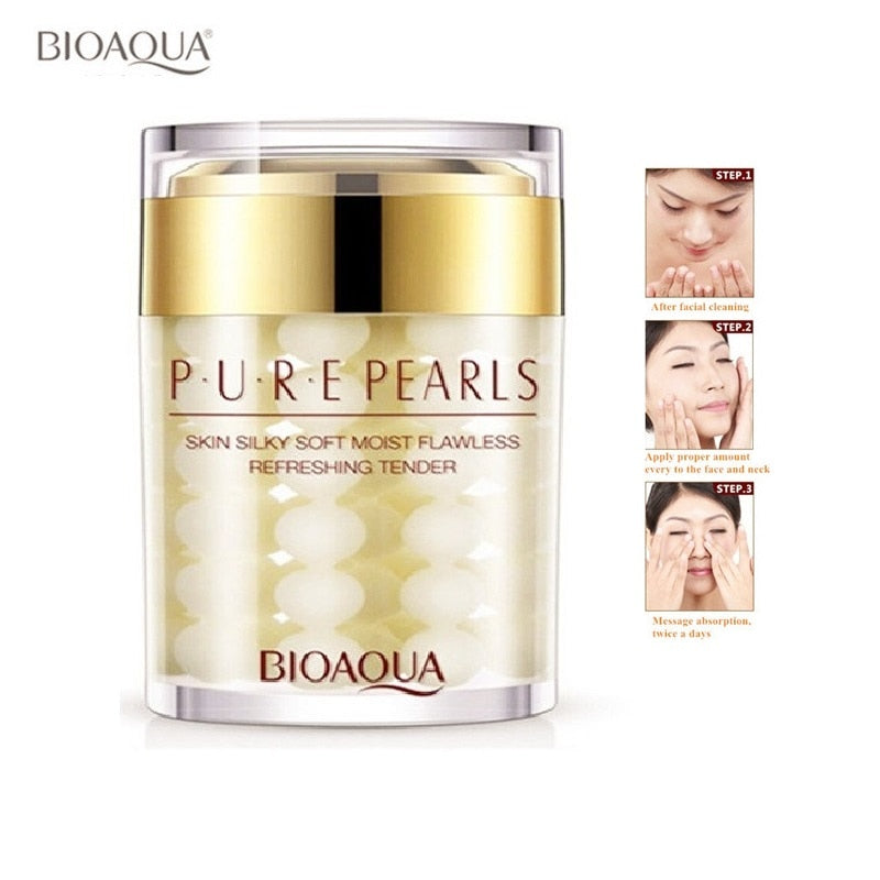 BIOAQUA Pure Pearl Essence Face Cream Whitening Cream Moisturizing Anti Wrinkle Face Serum Facial Acne Scar Removal Skin Care 60