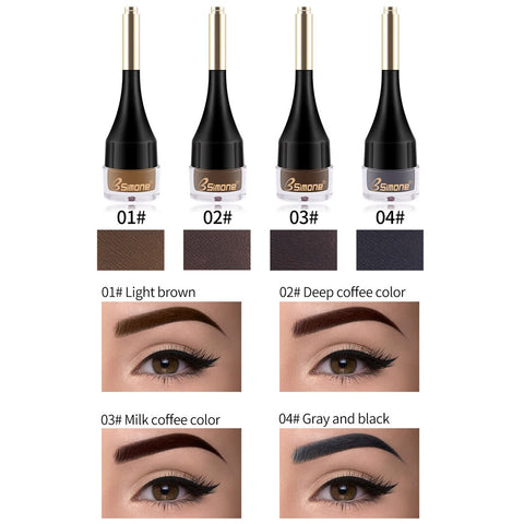 4 Color Eyebrow Cream Enhancers Long-lasting Waterproof Air-cushion Dye Eye Brows Gel Brown Tinted Liquid Eyebrows Tint Makeup