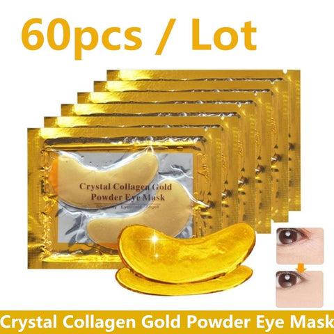 Christmas gift 60Pcs Crystal Collagen Gold Powder Eye Mask Anti-Aging Dark Circles Acne Beauty Patches For Eye Skin Care Korean Cosmetics