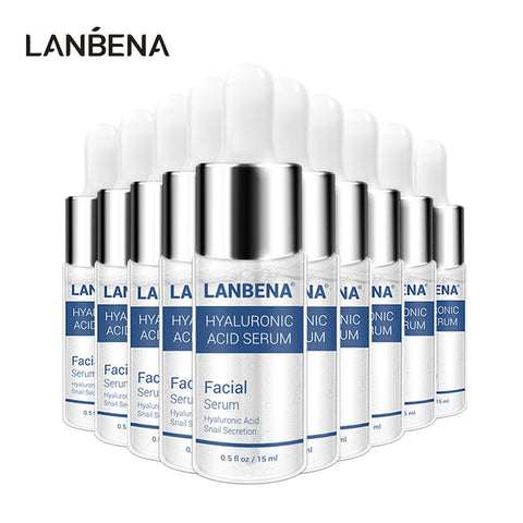 LANBENA Hyaluronic Acid Face Serum Moisturizing Facial Essence Whitening Firming Hydrate Relieve Dry Skin Repair Care 10Pcs/Set