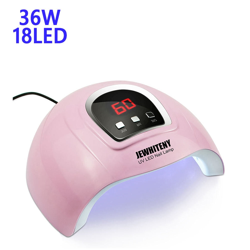 90/72/36W UV LED Nail Lamp For Manicure With Sensor 90s/60s/30s/10s Timer LED Display For All Gels Efficient Nail Dryer