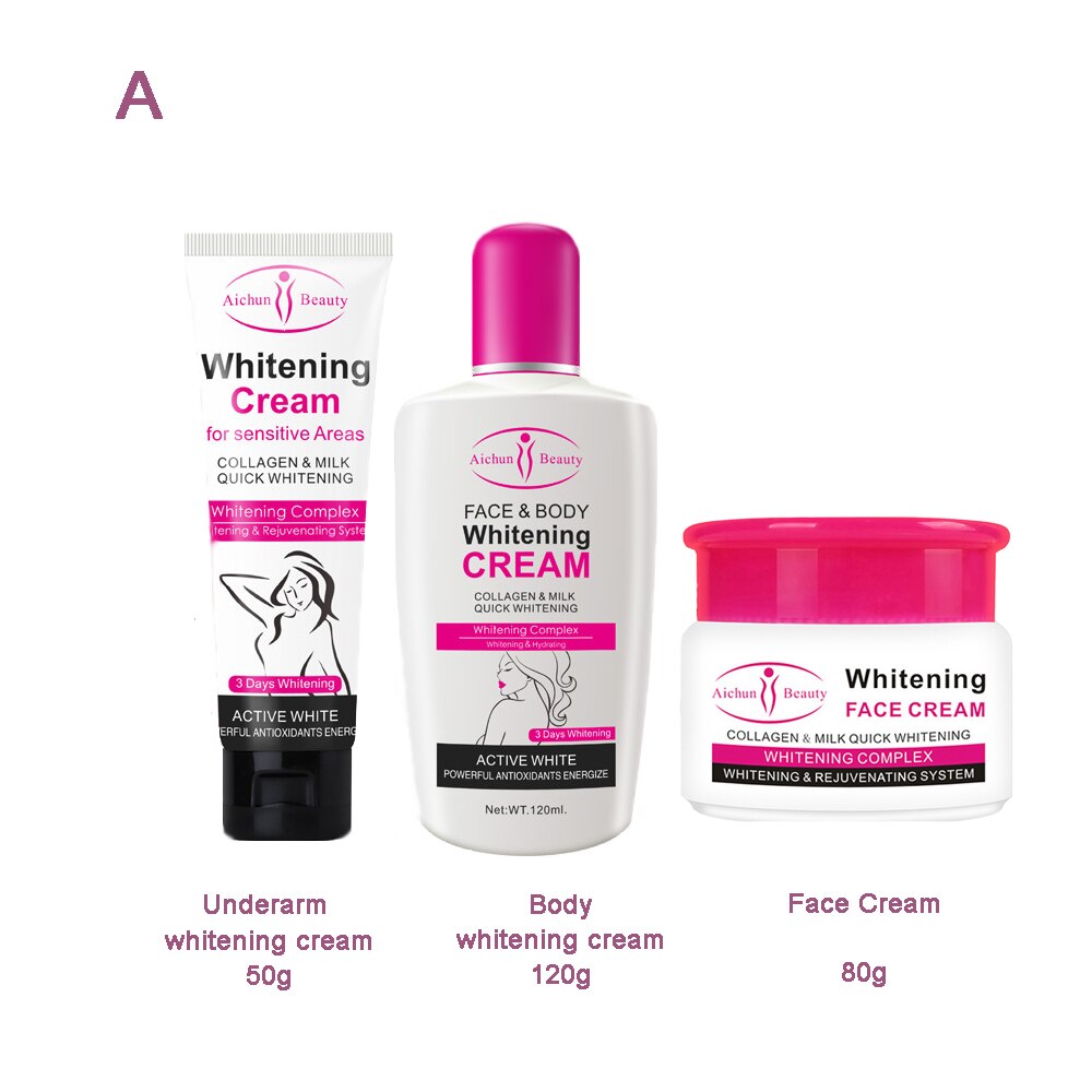 Collagen Milk Whitening Skin Care Set Face Cream Moisturizing Body Leg Arm Lotion Smooth Lightening Body Cream Skincare Kit