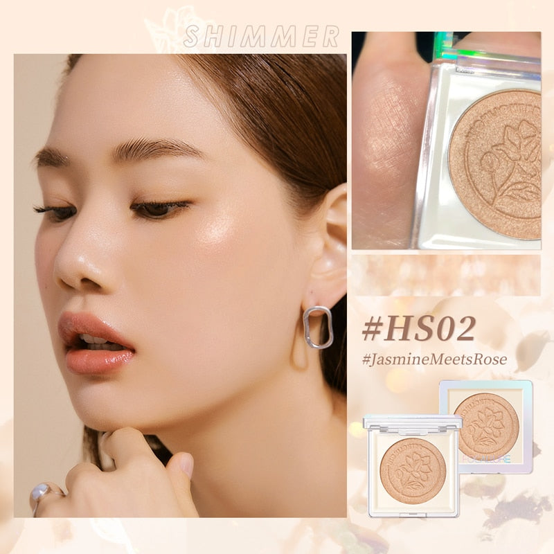 FOCALLURE Glitter Jasmine Highlighters Cosmetics For Face Shimmer Matte Pressed Glow Illuminator Soft Powder Professional Makeup