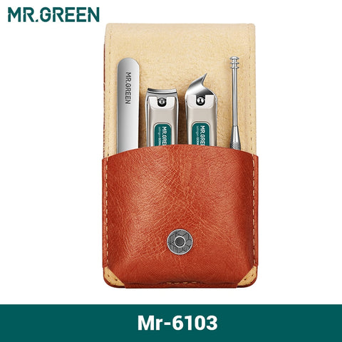 MR.GREEN Portable Manicure Set Pedicure kit Stainless Steel Nail Clippers Tool Travel Grooming Case Gift Box Nail Scissors set