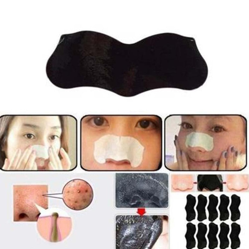 Beyprern 60-120Pc Black Mask Charcoal Blackhead Remover Nose Pore Cleasing Strip Nose Sticker Nose Mask Charcoal Pore Strip Deep Cleaning