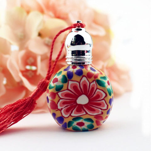 1PCS Colorful 10ml Roll On Perfume Bottles Polymer Clay Empty Glass Roller Vials Refillable Thick Glass Essential Oil Bottle