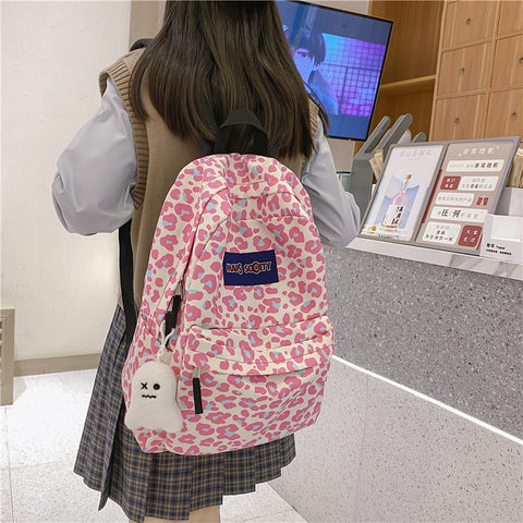 New Trend Black Leopard Backpack Women Large Capacity Waterproof Backpacks Female Panther Schoolbags for Lady Fashion Travel Bag