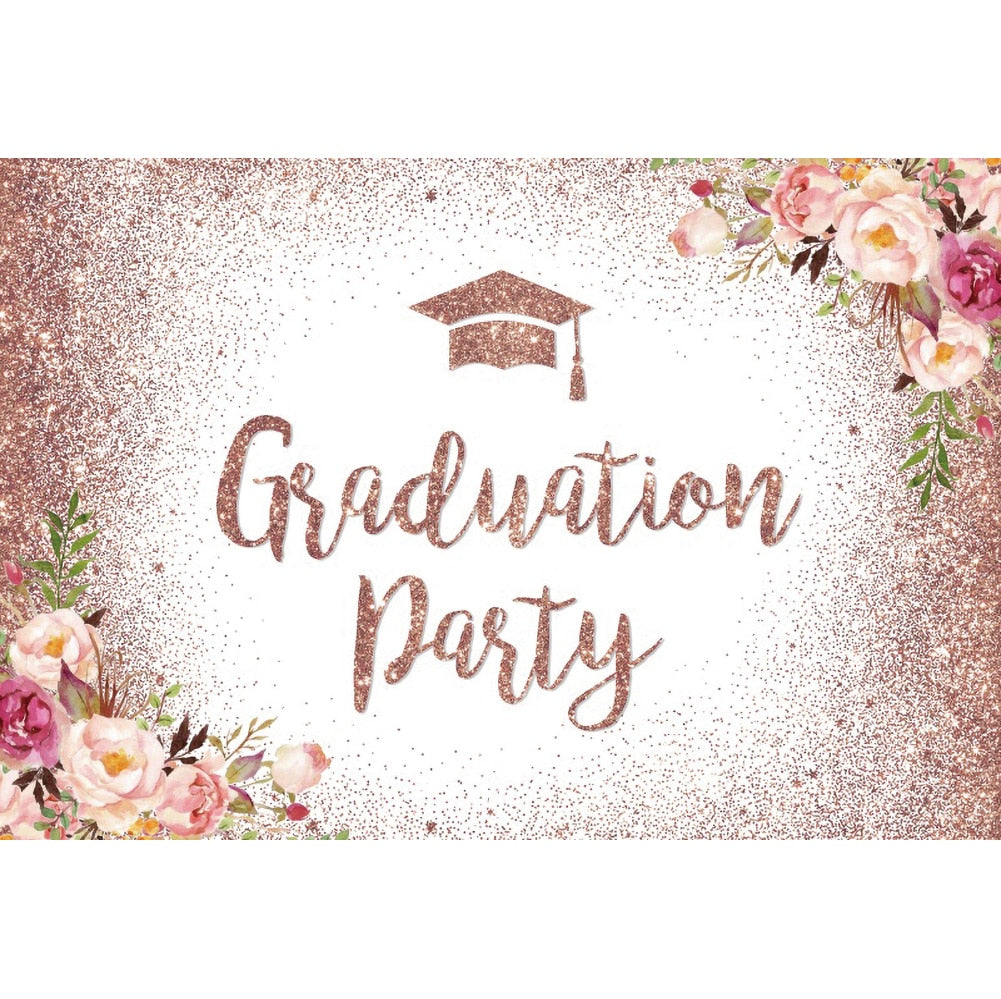 Graduation Party Class of 2022 Photography Backdrop Glitter Bokeh Spots Bachelor Cap Background Congrats Grad Decor Photophone