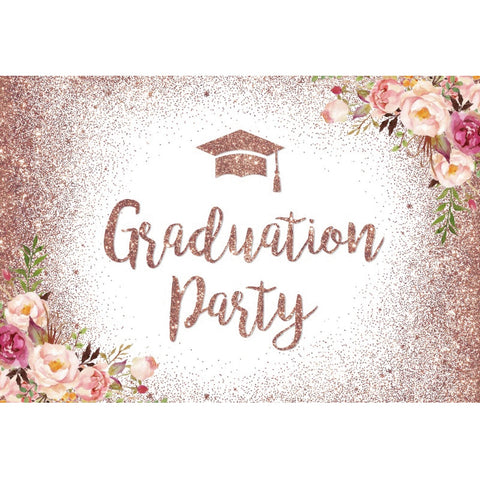 Graduation Party Class of 2022 Photography Backdrop Glitter Bokeh Spots Bachelor Cap Background Congrats Grad Decor Photophone