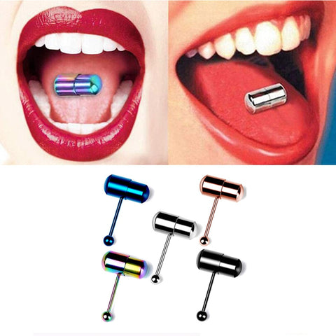 1Piece Surgical Steel Vibrating Tongue Ring 16G Tongue Piercing Ring Vibrating Tongue Piercing Bar Body Jewelry Lengua Fashion