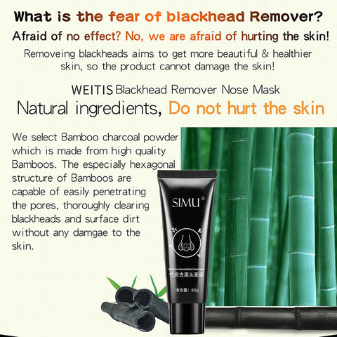 50ml Bamboo Charcoal New Suction Face Deep Cleansing Black Mud Mask Blackhead Remover Peel-Off Mask Easy to Pull Out Blackheads