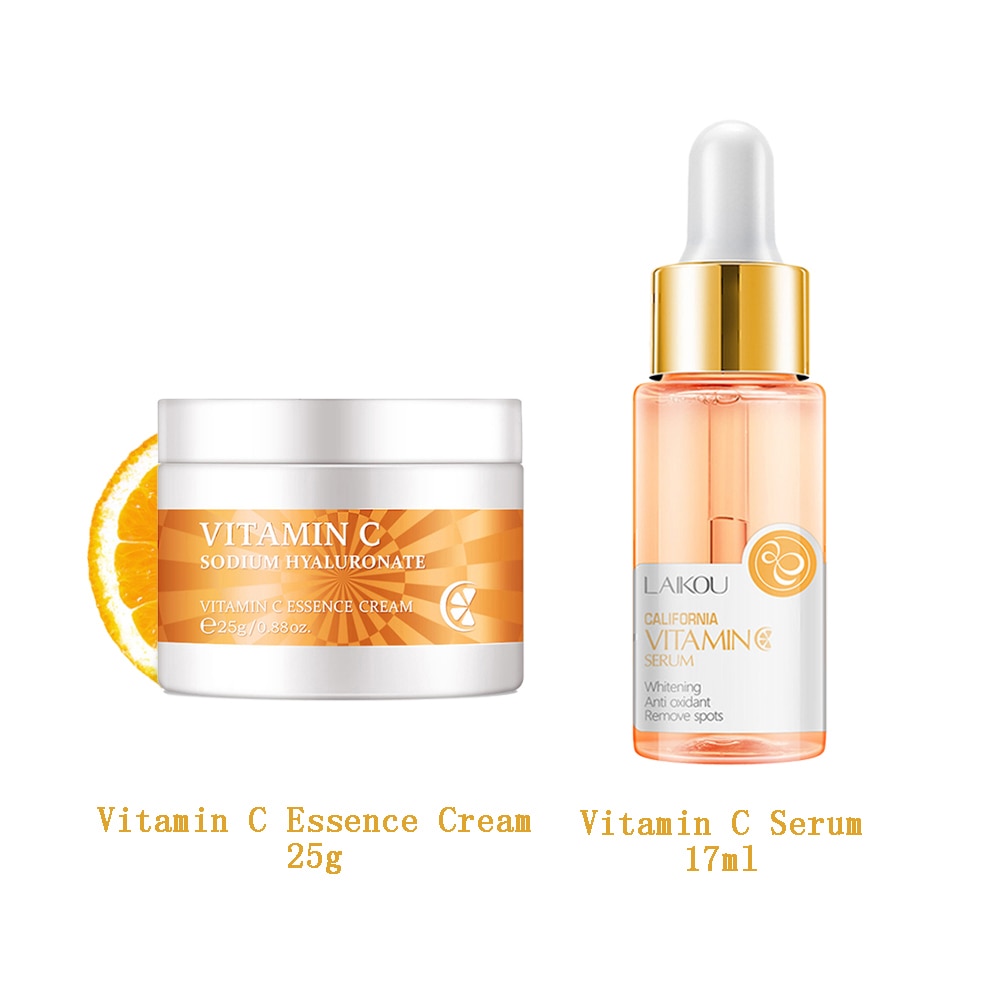 Snail Cream Facial Serum Set Hyaluronic Acid Vitamin C Sakura Moisturizing Nourishing Serum Face Cream Skin Care Kit LAIKOU