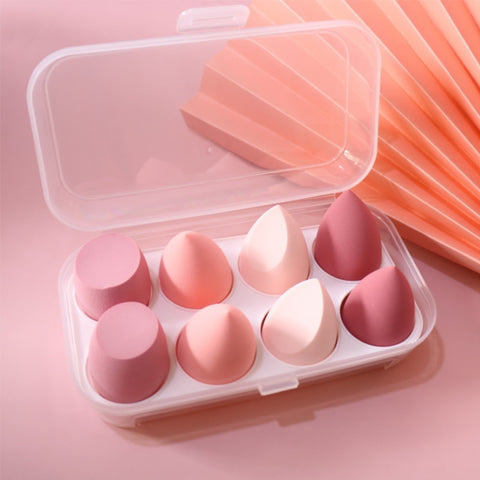 8pcs New Beauty Egg Set Gourd Water Drop Puff  Makeup Puff SetColorful Cushion Cosmestic Sponge Egg Tool Wet and Dry Use