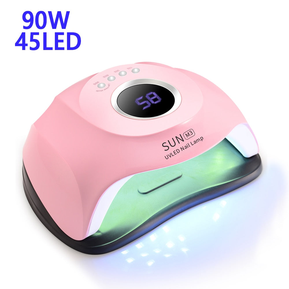 90/72/36W UV LED Nail Lamp For Manicure With Sensor 90s/60s/30s/10s Timer LED Display For All Gels Efficient Nail Dryer