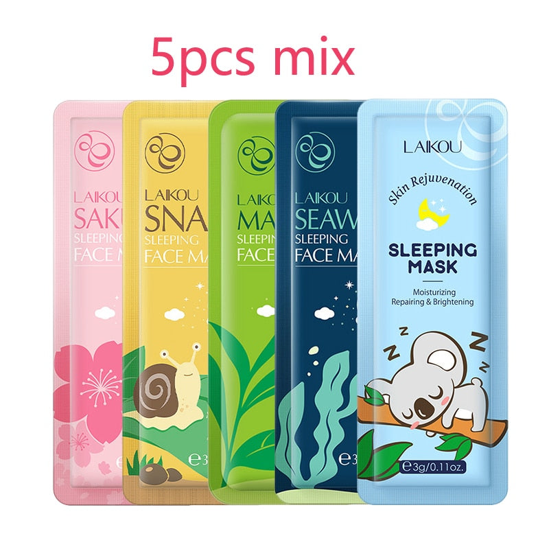 LAIKOU Sakura Seaweed Centella Snail Collagen Sleeping Mask Individual Packaging Nourishing Skin Repair Skin Barrier Face Mask