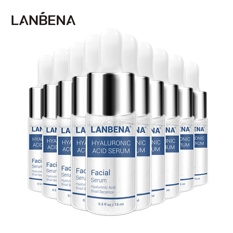 LANBENA Hyaluronic Acid Face Serum Moisturizing Facial Essence Whitening Firming Hydrate Relieve Dry Skin Repair Care 10Pcs/Set