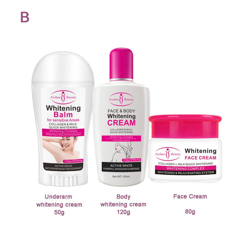 Collagen Milk Whitening Skin Care Set Face Cream Moisturizing Body Leg Arm Lotion Smooth Lightening Body Cream Skincare Kit