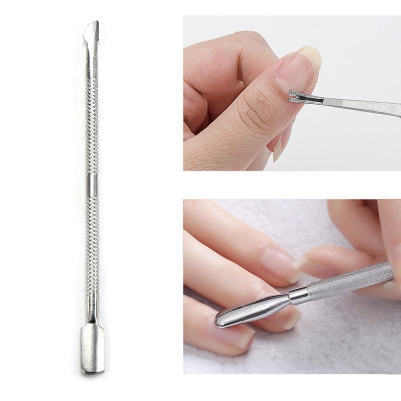 Beyprern 1 PC Stainless Steel Metal Nail Cuticle Pusher Scraper Cuticle Remover Manicure Tools Cuticle Removal Portable Safe Tools TSLM1