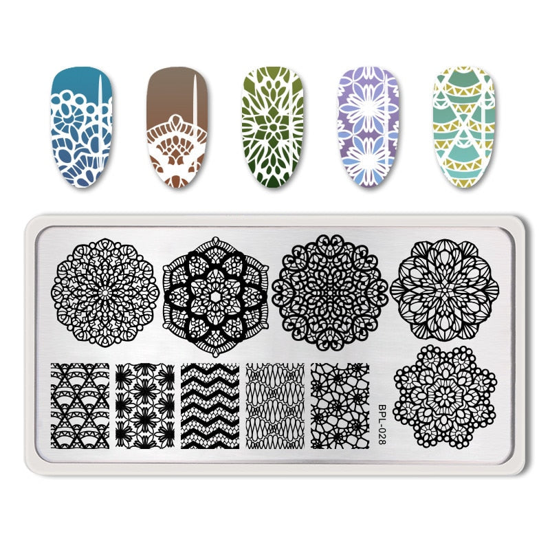 Christmas Gift BORN PRETTY Stamping Plates Snowflake Christmas Stencil Stainless Steel Plates Rectangle Nail Art Halloween Nail Accessories