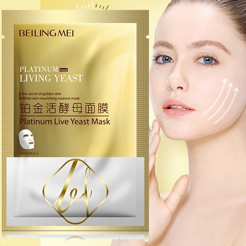 Platinum Live Yeast Facial Mask Repair Damage Antioxidant Anti-Aging Moisturizing Oil-Control Whitening Skin Care Sheet Mask