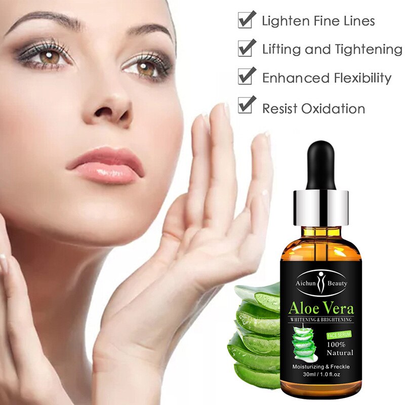 Beyprern 100% Natural Aloe Vera Face Essense Nourishing Skin Firming Anti-Wrinkle Anti Acne Face Serum Whiten Brighten Skin Facial Serum
