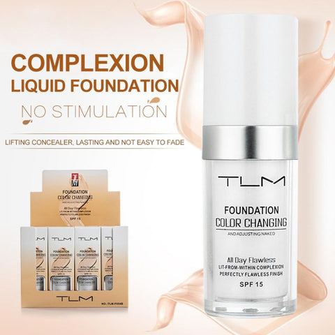 TLM 30ml Color Changing Foundation Oil-control Makeup Liquid Foundation Hydrating Lasting Concealer Cream makeupTXTB1