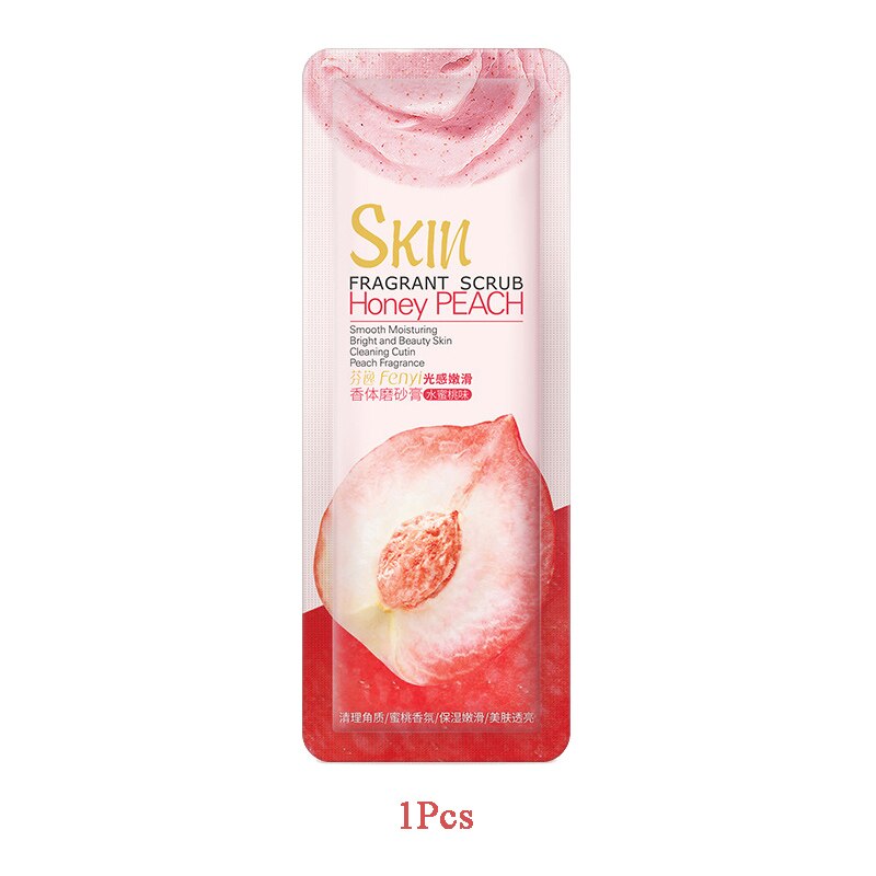 Bag Exfoliating Sweet Peach Scrub Remove Acne Skin Smoothing Oil Control Facial Moisturizing Body Face Cleansing Mud Cream