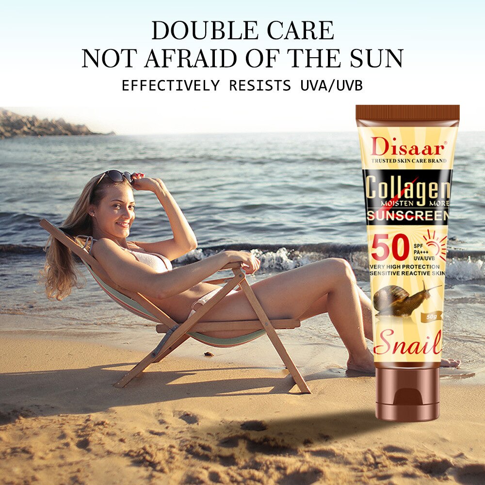 50ml Collagen Sunscreen Facial Body Moisturizing Whitening Sun Cream Skin Protective Sunblock Oil-control Anti-Aging SPF 50